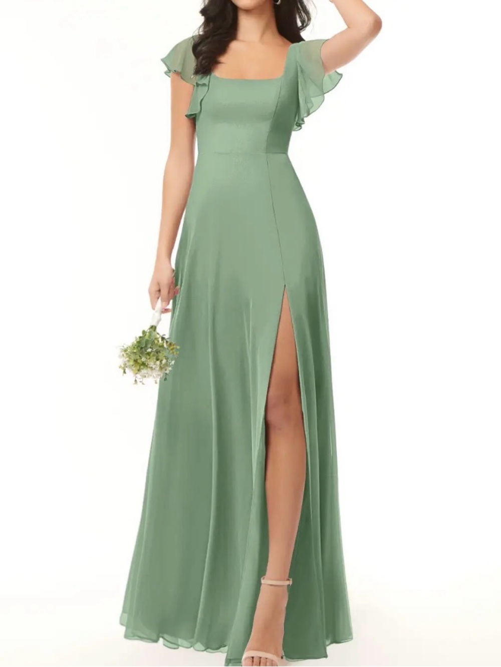 Azazie Matcha Green Bondi Bridesmaid dress NWT